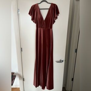 Jenny Yoo - Ellis Dress, English Dusty Rose Stretch Velvet. Size 6